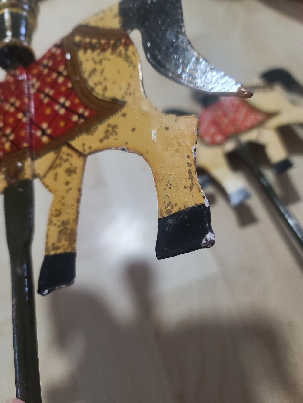 Pier 1 Tall Wrought Iron Hand-Painted Folk Carousel Horse Wall Candle Holders X2 - Picture 4 of 12